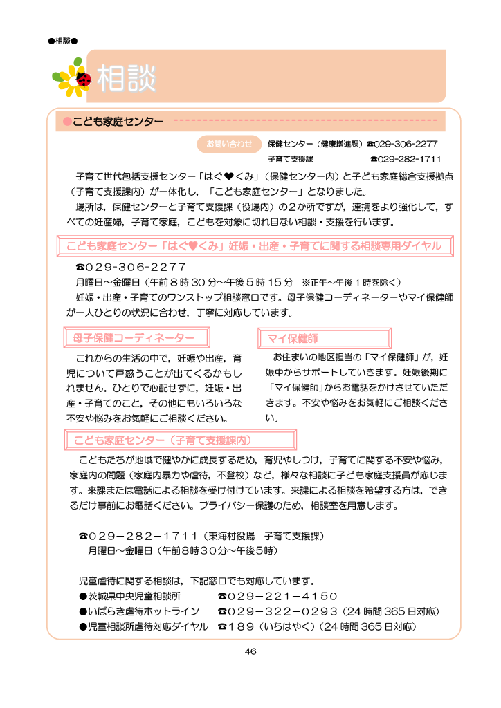 とうかい子育て総合ガイドブック ページ51