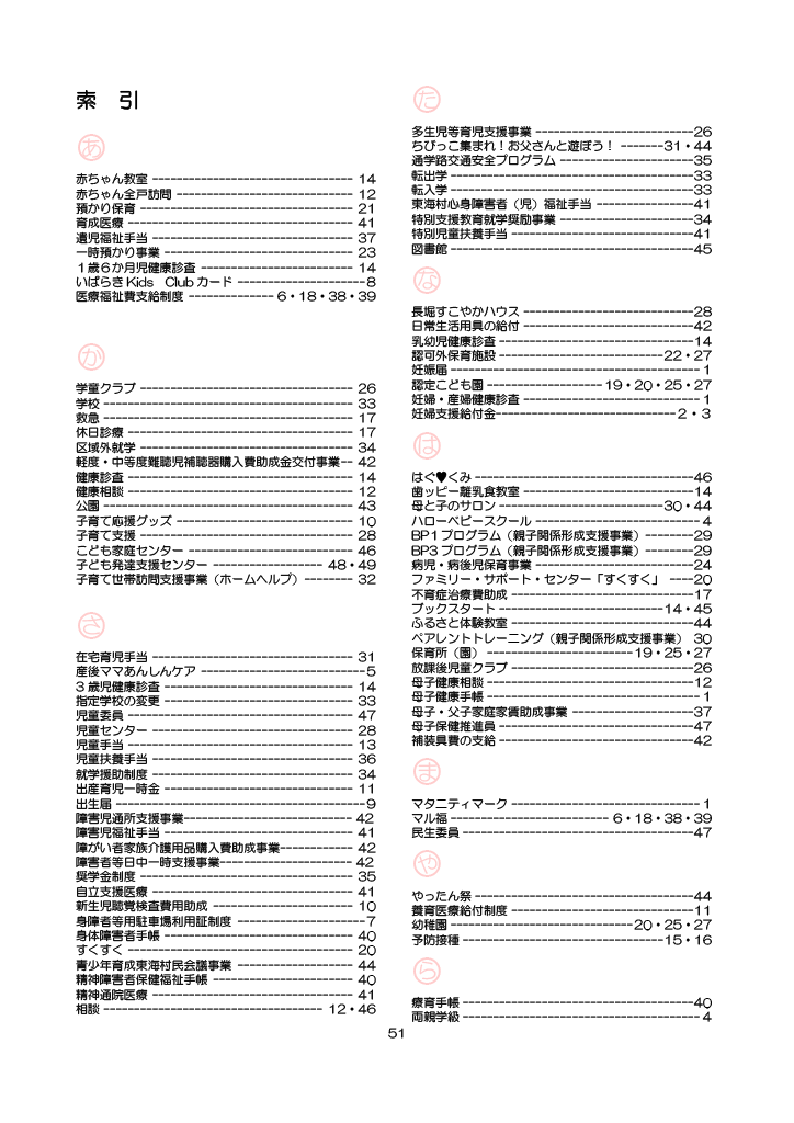とうかい子育て総合ガイドブック ページ56